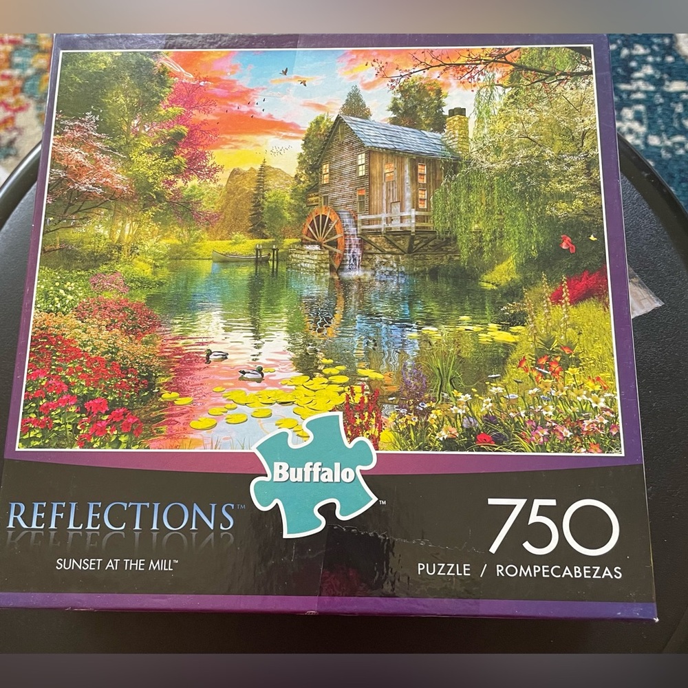 Buffalo  Reflections 750-Piece Puzzle - Sunset at the Mill
